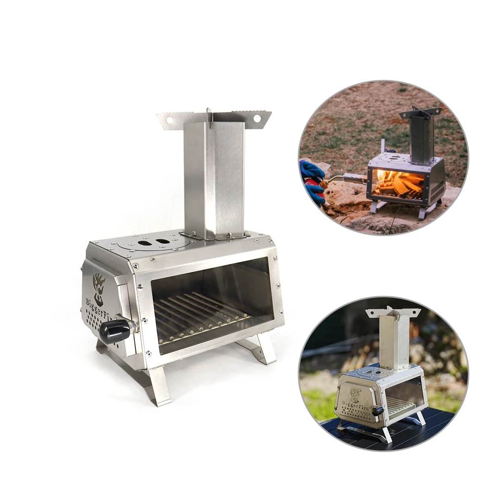 

High Efficient Firewood Stove Outdoor Home Camping Cooker Durable Rocket Stove