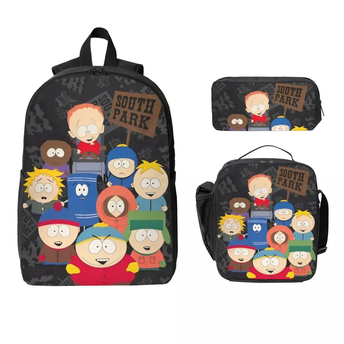 

Souths Parked Kids Backpack Lunch Box Pen Bags for Boys Girls Backpacks Large Capacity School bag Bookbag Set
