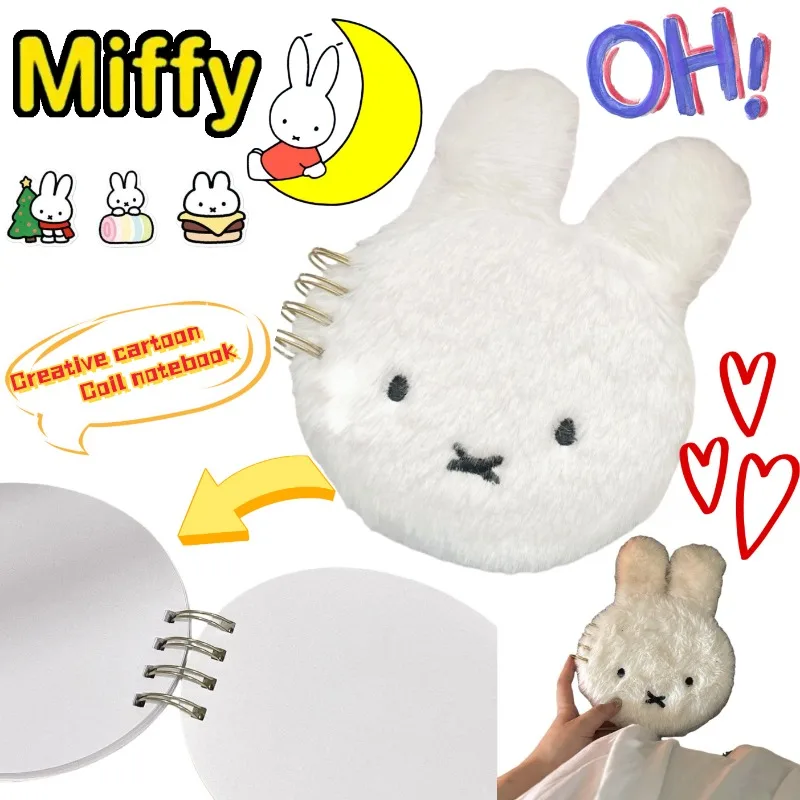 

Miffy Rabbit Anime Peripheral Cartoon Cute Student Notebook High Color Value Girl's Heart Coil Journal Notepad Graduation Gift