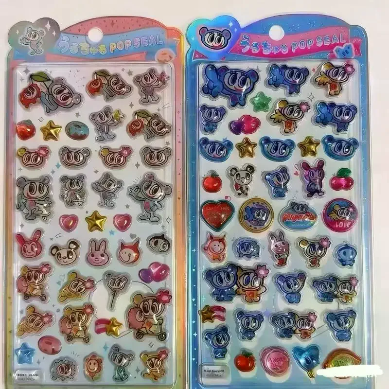 Cute New Angel Blue Wave Water Moisturizing Stickers 3D Relief Stickers DIY Journal Phone Case Decorative