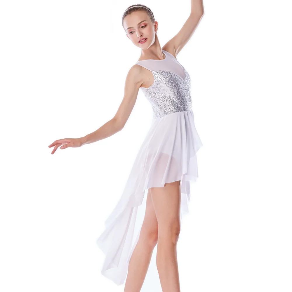 MiDee Lyrical Dance Costume Dresses Ice Skating Performance Competition Contemporary Dress Stage Wear for Girls Women