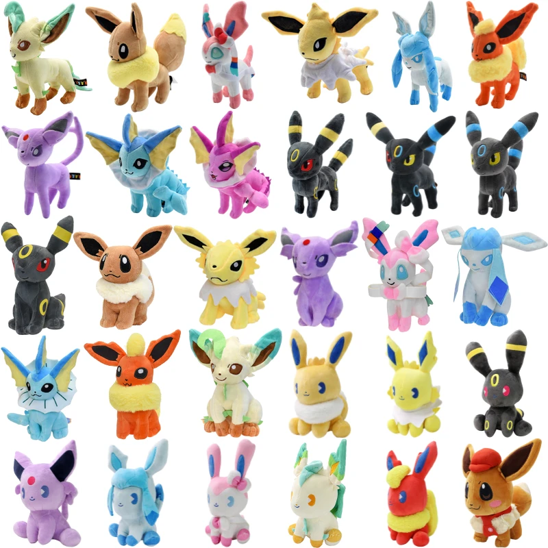 

Мягкие плюшевые игрушки Pokemon Vaporeon Leafeon Eevee зеркаon Umbreon, аниме, глялеон, джелтеон, флареон, мягкие животные, плюшевые куклы, подарки