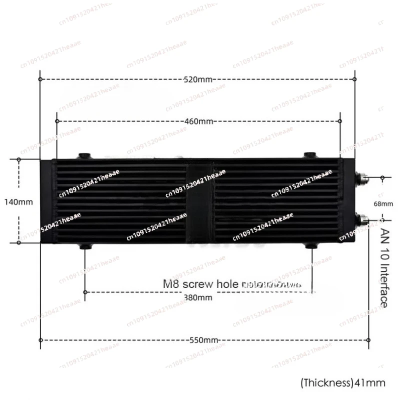 Suitable for    AN10 Side Outlet Universal Small Medium Large Oil Radiator Bar and Plate Single Cross Flow Oil Cooler Core