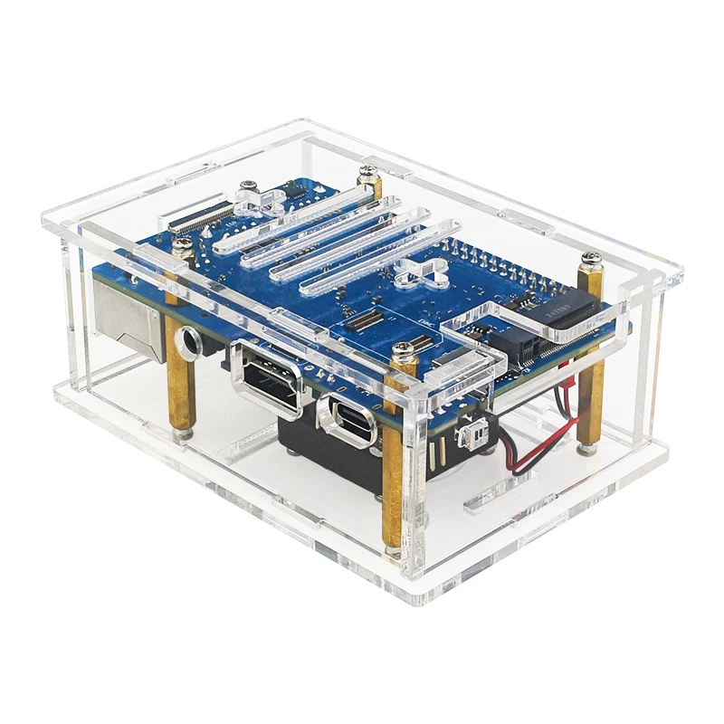 Orange Pi 4A Acrylic Case Transparent Protective Shell Active Passive Optional Cooling Fan For Orange Pi 4A