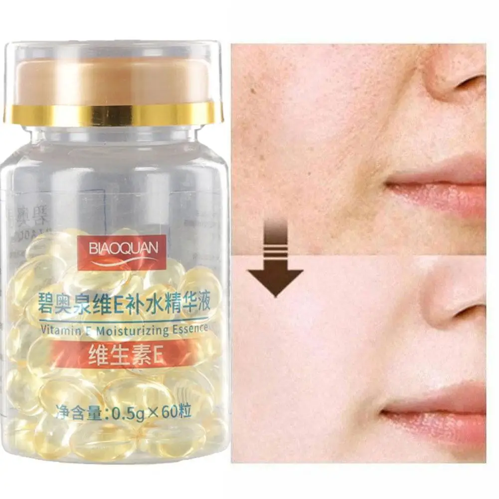 Vitamin E Soft Capsules Serum Hydrating Essence Removal Treatment Moisturizing Whitening Freckle 60pcs/bottle Acne Spot Cap P8O9