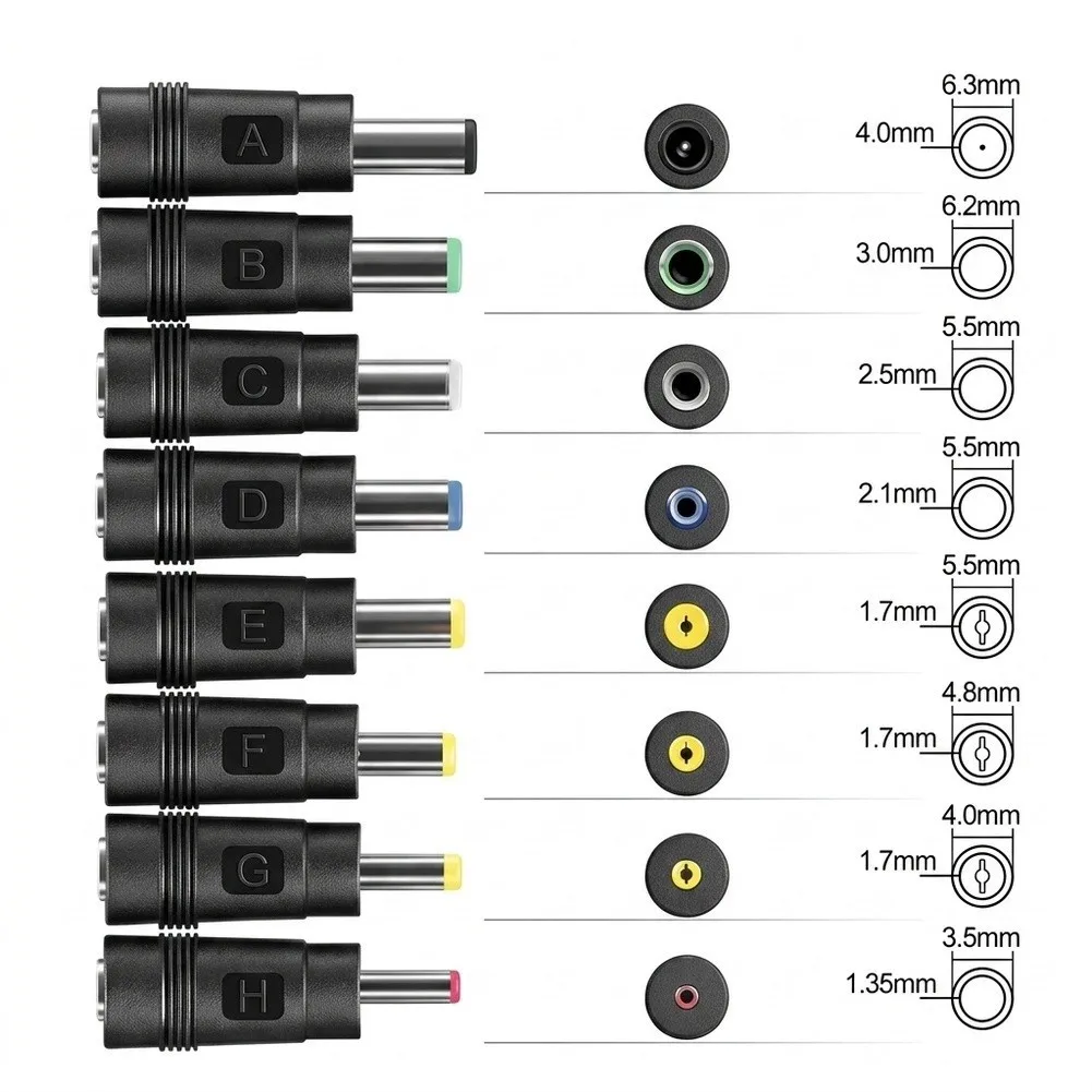 100W For Type C To DC Power Cord With 8 Adapters For Router Laptop Computer Decoy Charging Cable Converter 100W