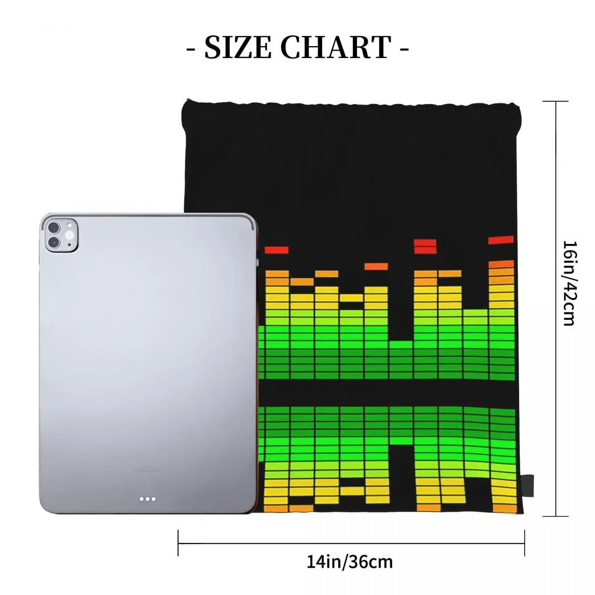 DJ Music Beat Equalizer Backpacks Casual Portable Drawstring Bags Drawstring Bundle Pocket Shoes Bag BookBag Man Woman School