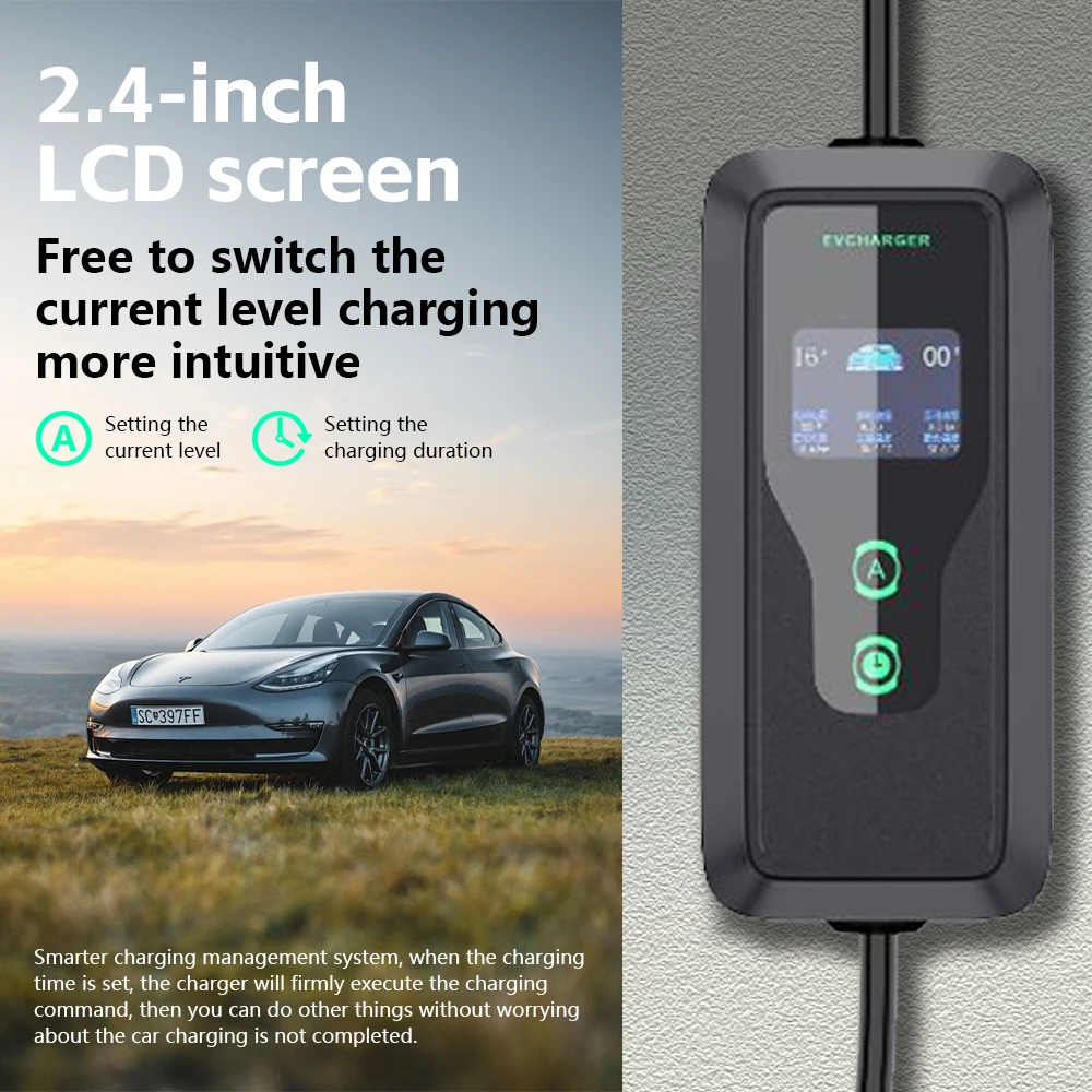 WUFEN pengisi daya mobil elektrik tipe 2 IEC62196-2 EV 3,5 kW pengisi daya mobil EVSE kabel pengisi daya nama Wallbox 5-15 colokan untuk mobil tipe 2