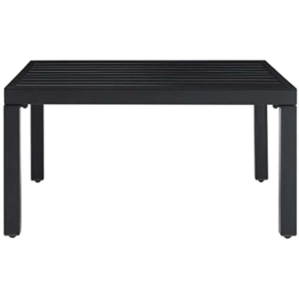 طاولة قهوة معدنية مقاومة للطقس في الهواء الطلق من بيرمونت للفناء والسطح والشرفة باللون الأسود غير اللامع #4