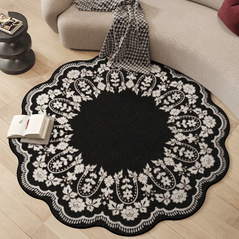 French Style Living Room Decoration Carpet Light Luxury Rugs for Bedroom Thick Plush Cloakroom Floor Mat Fluffy Soft Bedside Rug