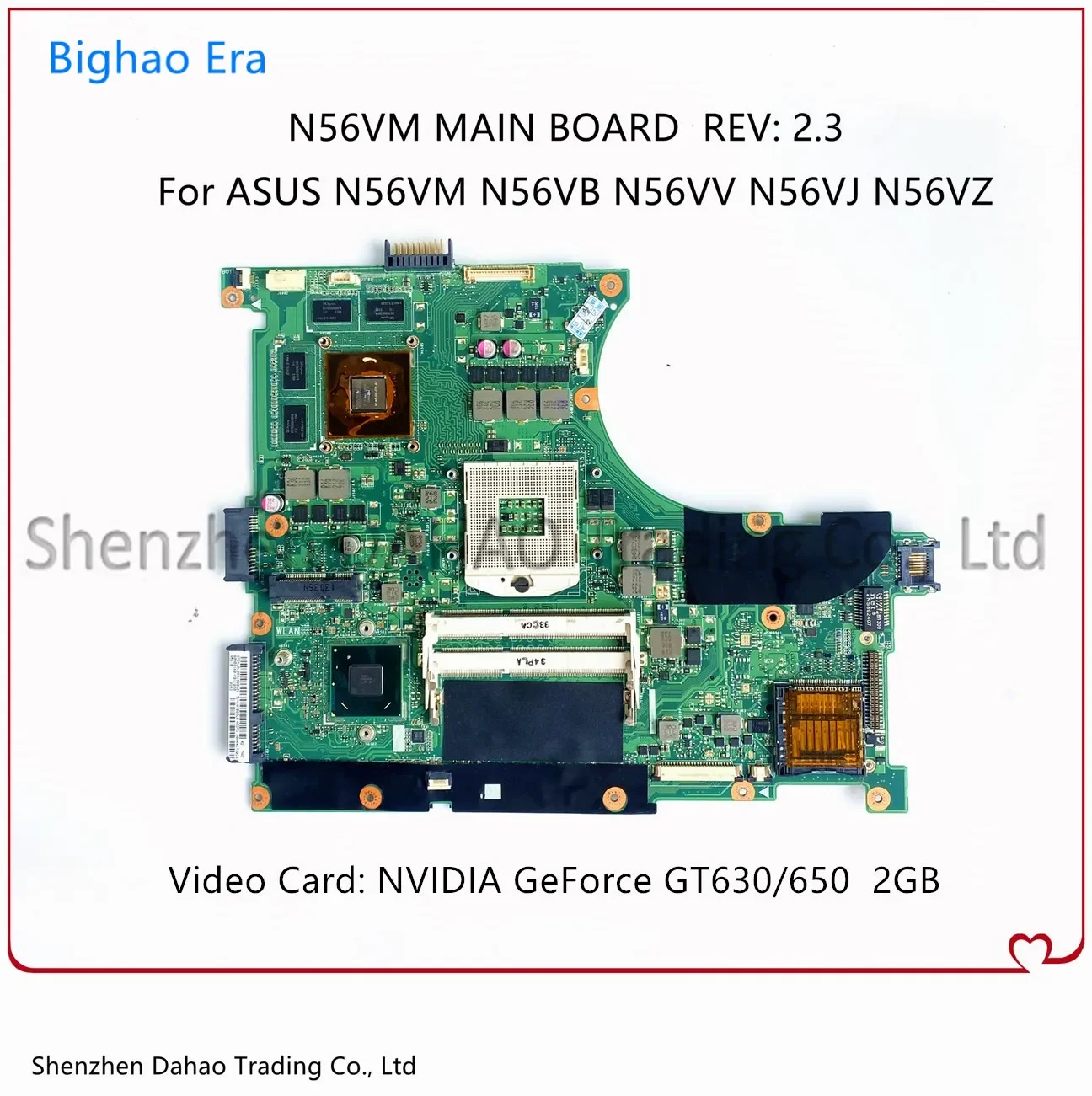 

N56V N56VB N56VM N56VV N56VJ N56VZ Материнская плата для ноутбука с HM76 GT630M GT650M GT740M GT750M 2G/4G-GPU N56VM Основная плата