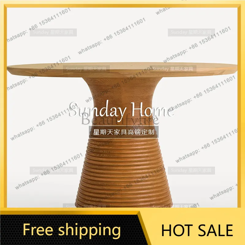 Factory direct sales  Log Wind Dining Table Living Room Small Unit Party Tea Table Size Can Be Customized