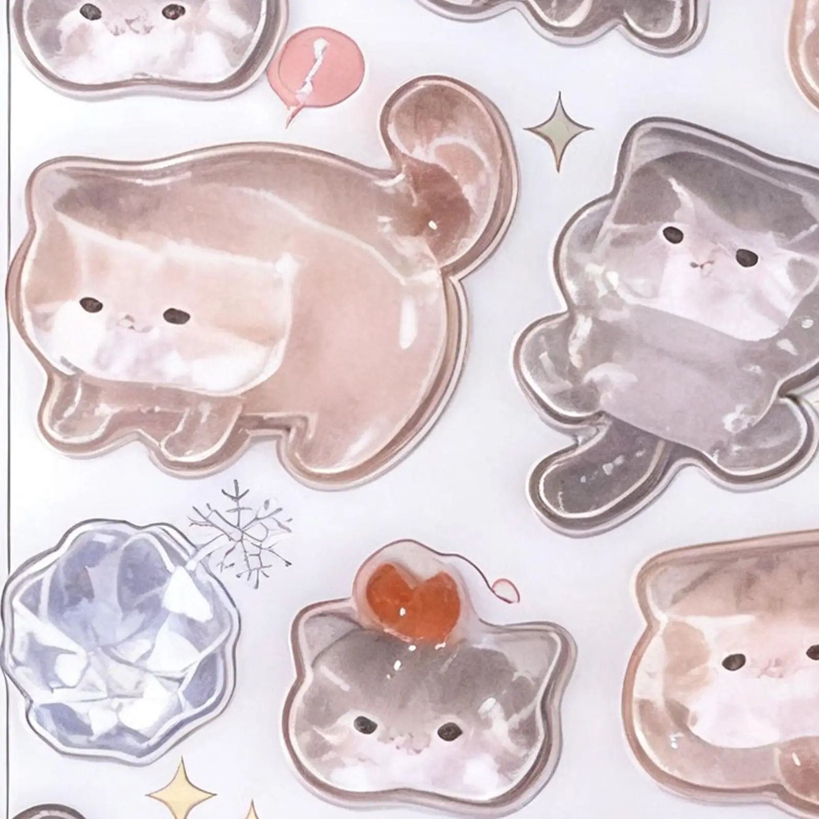 ثلاثية الأبعاد الإغاثة كريستال القط/خنزير الأطفال ملصقات الحيوان موضوع الراتنج الشارات لطيف الكرتون لتقوم بها بنفسك جراب هاتف ثلاثية الأبعاد الراتنج الصب ملصق #3