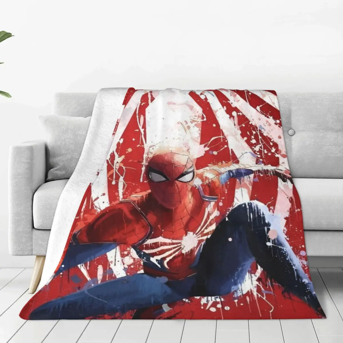 Marvel Spider Man Soft Warm Blanket Travel Plush Throw Blanket Print Living Room Flannel Bedspread Sofa Bed Cover