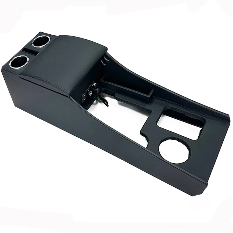 

New FJ cruiser leather inner seat armrest storage box with water cup holder USB charging function Shift position storage box