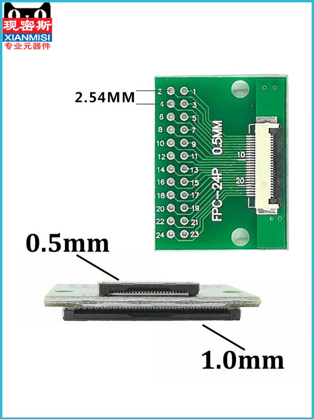 แผ่นสายเคเบิลอะแดปเตอร์ยืดหยุ่น FPC /ffc ขนาด0.5มม. 1.0มม. ไปสอดตรง2.54บัดกรีฐานสายเคเบิลอะแดปเตอร์แบบยืดหยุ่น