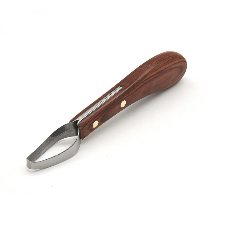 Hoof Knife Double-edged Hoof Trimming Knife With Wooden Handle Non-slip Horseshoe Tool Oval Hoof Scissors Horse Grooming