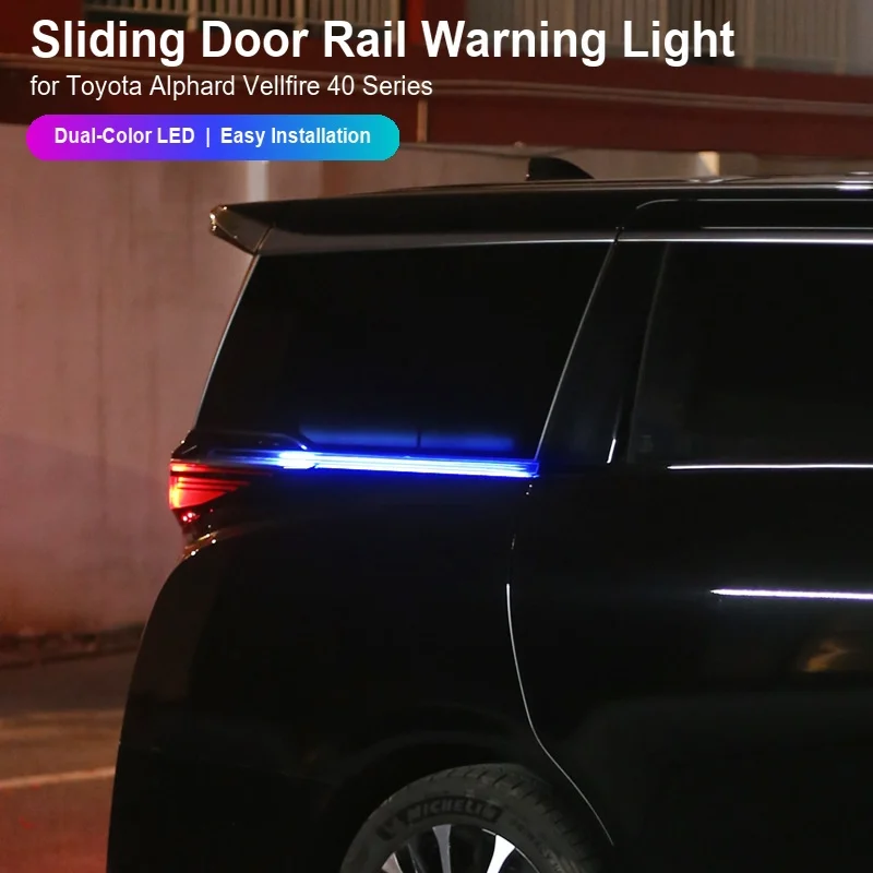 Car Sliding Door Track LED Warning Lamp for Toyota Alphard Vellfire 40 Series White Yellow Blue Yellow Dedicated Plug Light 2PCS