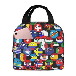 Countryball Cartoon Insulated Lunch Bag Large Countries Earth  Reusable Cooler Bag Lunch Box Tote School Travel Food Handbags