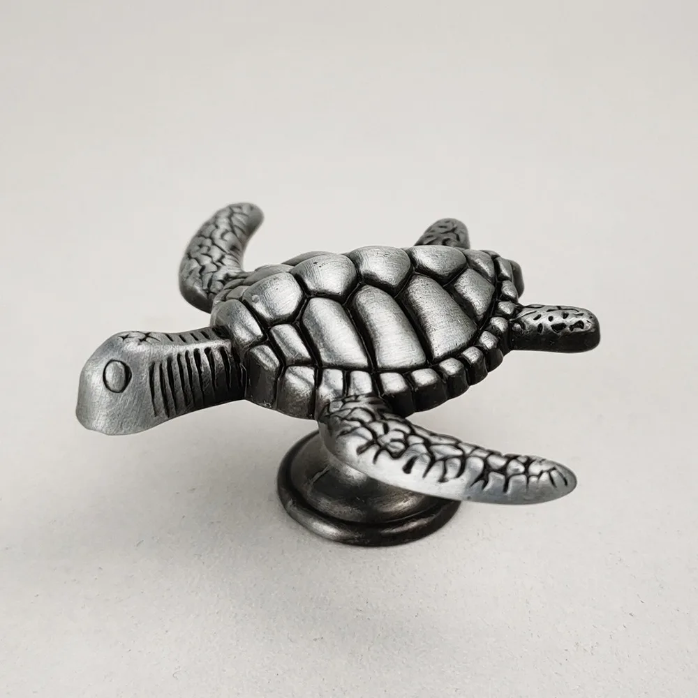 Modern Marine Animal Turtle Knob – Metal Single Hole Drawer Pull for Kids' Room (Suitable for Shoe Cabinet, Kitchen & Drawer)