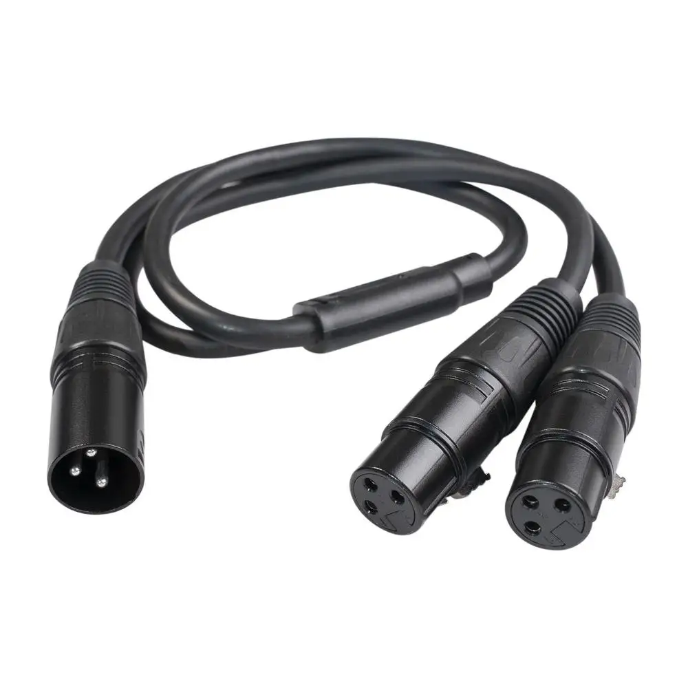 

50cm Speaker Balanced Mixer Foil Braided Shielded Microphone Line Y-Splitter XLR Splitter Cable Male to Dual Female