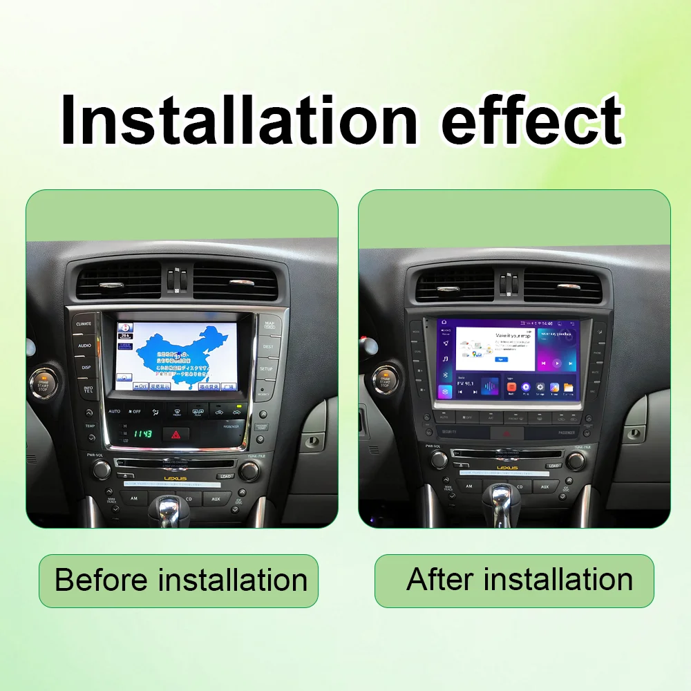 لاسلكي Carplay السيارات أندرويد 14 راديو السيارة لكزس IS250 IS300 IS200 IS220 IS350 4G LTE مشغل أسطوانات للسيارة لتحديد المواقع الملاح مشغل فيدو #2