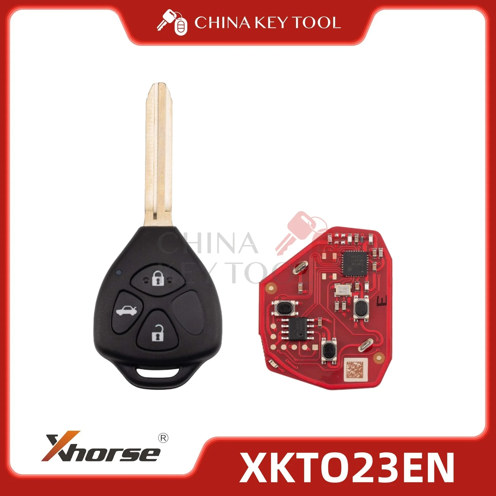 

Xhorse XKTO23EN проводной дистанционный ключ 2-го поколения для Toyota Style 3 кнопки