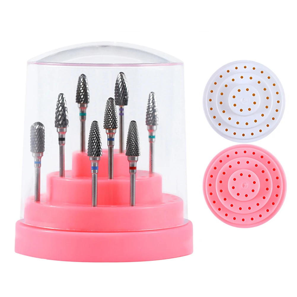 

Grinding Head Holes Organizer Multicolor Nail Box Bit Holder Stand Dustproof Plastic Nail Bit Holder Container