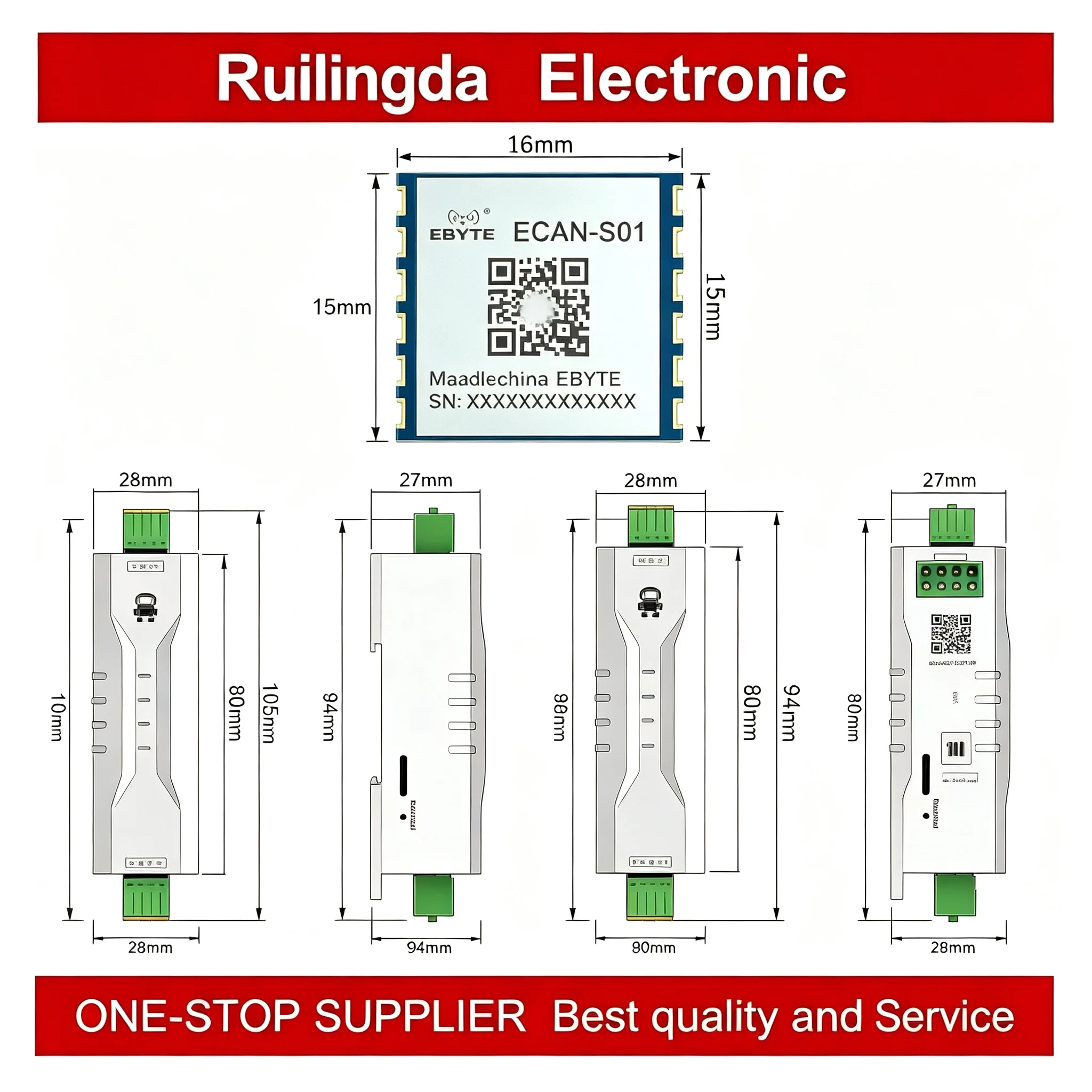 ECAN-101 ECAN-401 CAN Protocol Converter CAN to RS485 ECAN Series Modbus TCP UDP