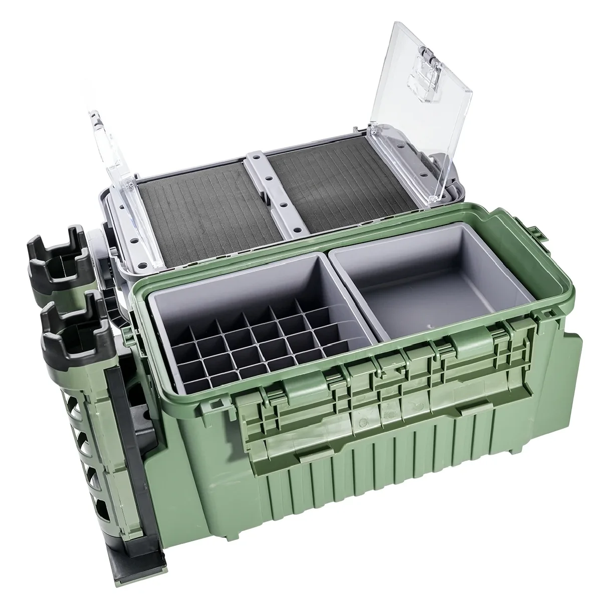 

Large Fishing Tackle Box Multifunction Capacity Stand Rod Holder Cup Holder High Quality Plastic Egi Box Fishing Box