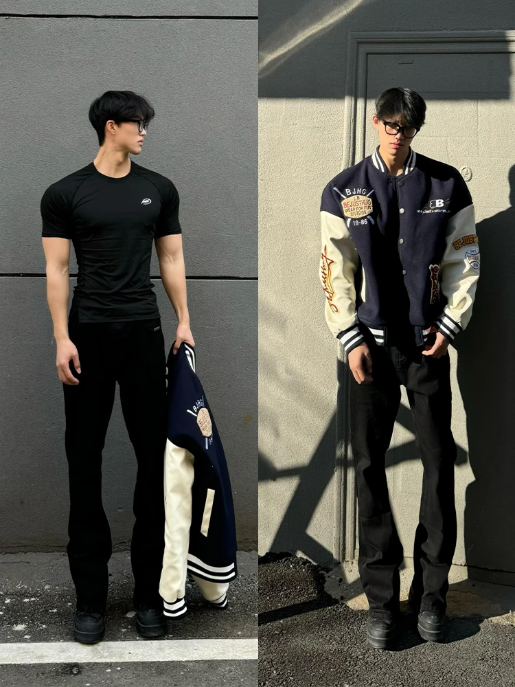 

Cleanfit Straight Leg Men's Jeans Slim Fit Bla American Sle Long Pants Casual Straight Tube Trousers Spring Season