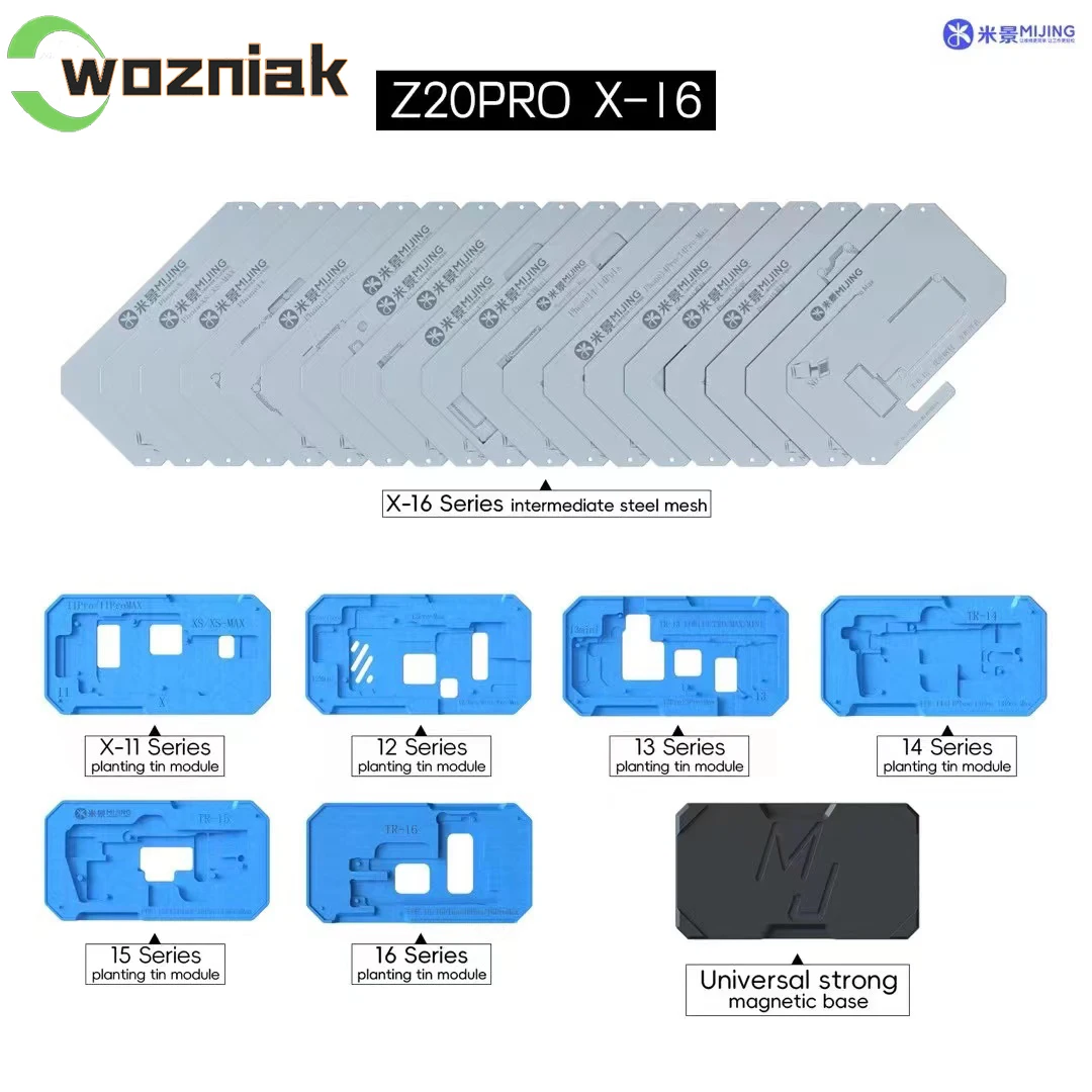 MiJing Z20 Pro BGA Reballing Stencil Platform For iPhone X-16 pro max Middle Layer Motherboard Reballing Soldering With Stencil