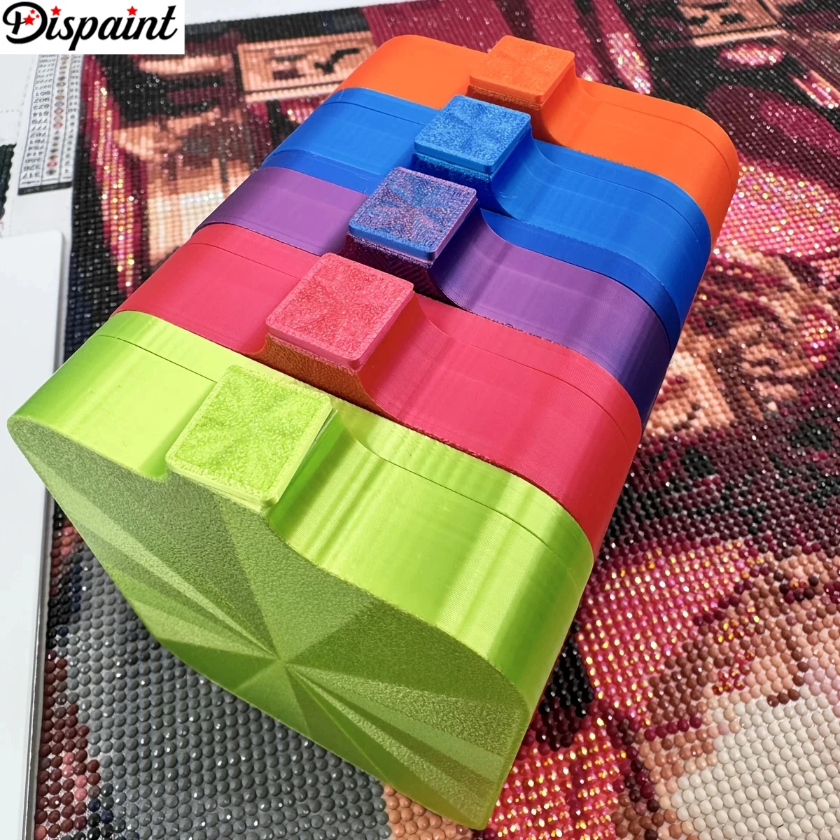 

Большой лоток для алмазной живописи Dispaint, ящик для хранения, многоцветный 5D точечный светильник для вышивки, аксессуары для сверл, инструменты, пластины для бисера, блестки