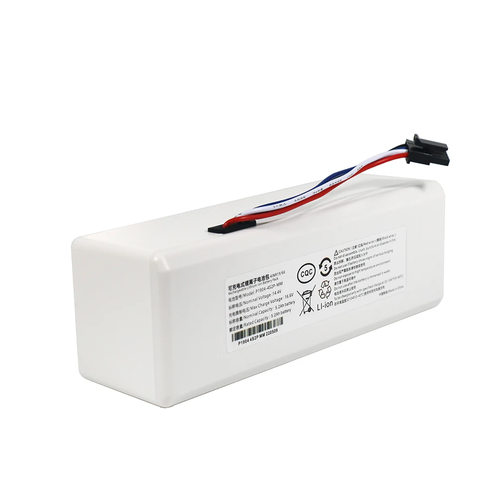 

New 14.4V 6000mah 6Ah P1904-4S2P-MM Battery-white， For Xiaomi Mijia 1C STYTJ01ZHM Robot Vacuum Mop Cleaner Accessories battery