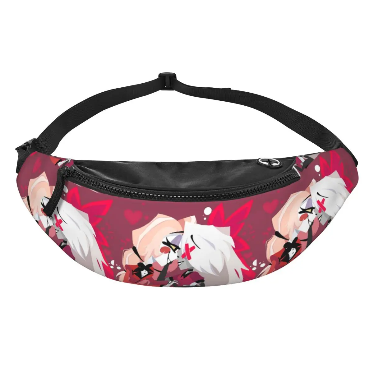 Charlie And Vaggie Valentines Hazbin Hotels Fanny Pack Men Women Crossbody Adjustable Waist Bag Travel Running Phone Pouch