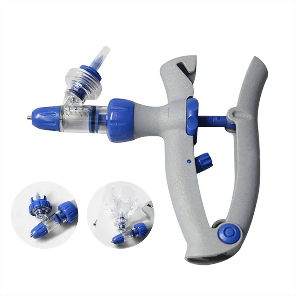 2ml Syringe Veterinary Continuous Syringe Animal Injection Adjustable Vaccine for Livestock Pig Cattle Sheep