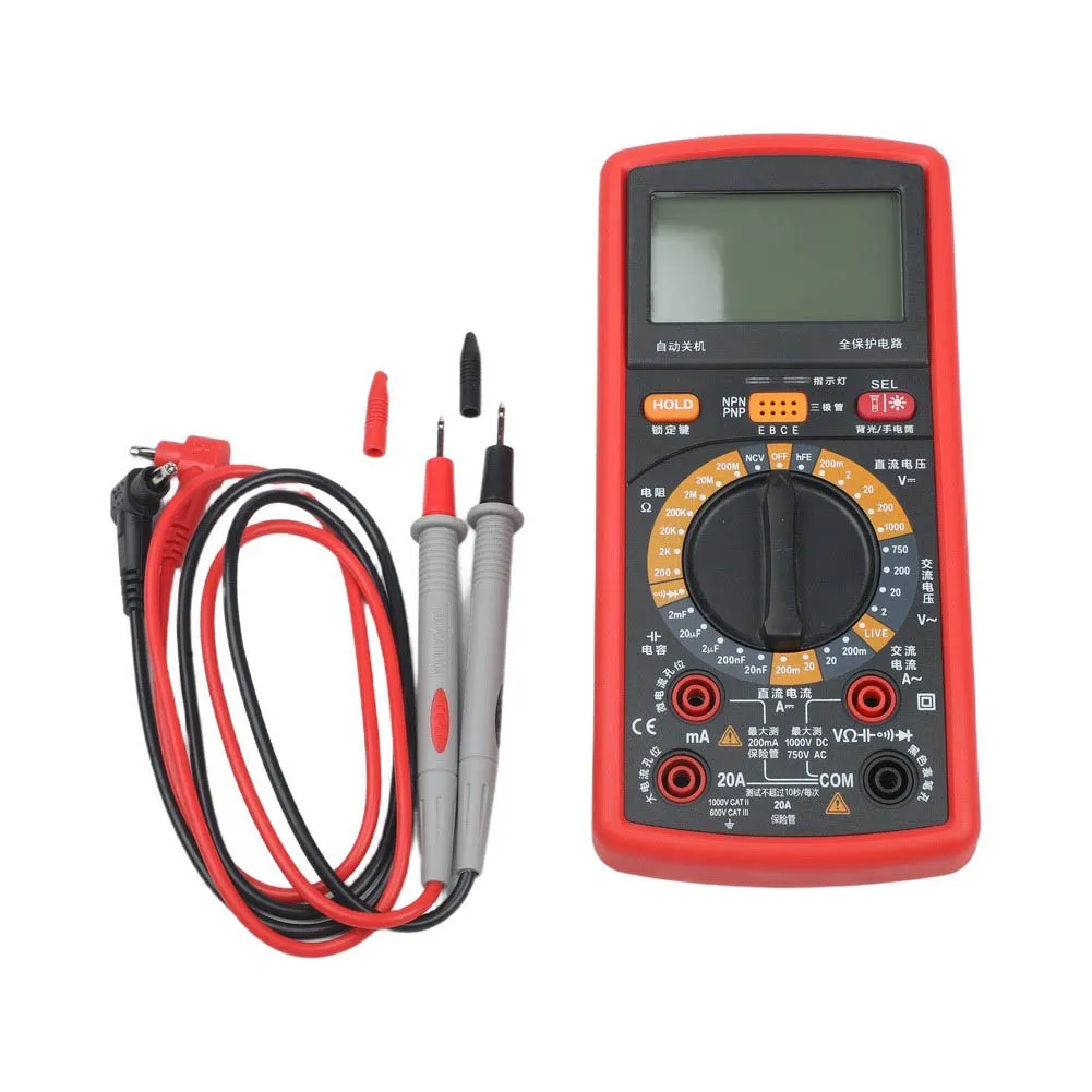Large Screen Digital Multimeter True For Rms NCV Detection Backlight Burn Red Black For Electrician Repair Testing Tool