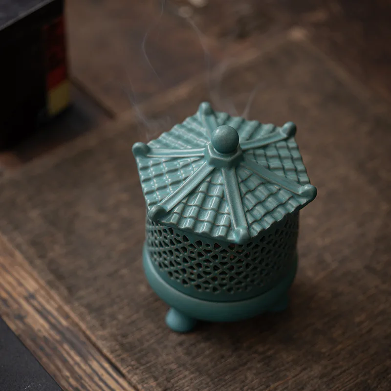 YFY  ancient pagoda incense burner ceramic crafts incense ornament backflow aromatherapy burner creative home fragrance