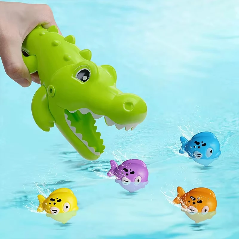 Baby Bad Spielzeug Schwimmende Krokodil Fische Schwimmen Pool Spiele Wasser Spielen Set Geschenk Badewanne Dusche Strand Bad Spielzeug Für Kinder