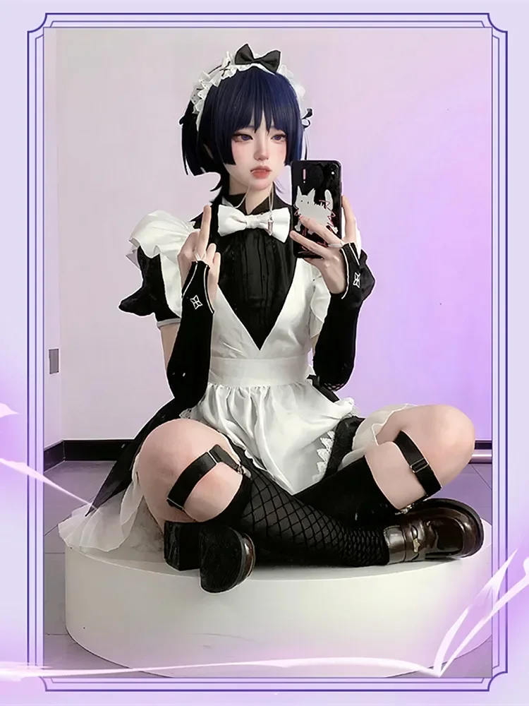 

Scaramouche Maid Dress Cosplay Costume Game Genshin Impact Cosplay Uniforms Anime Men Activity Party Role Play Clothes Size S-XL