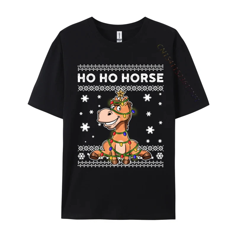 

Chrisrtmas Ho Ho Horse T-Shirt Printed Tops & Tees Casual Funny T-Shirts Cotton Fast Shiping Newest Design