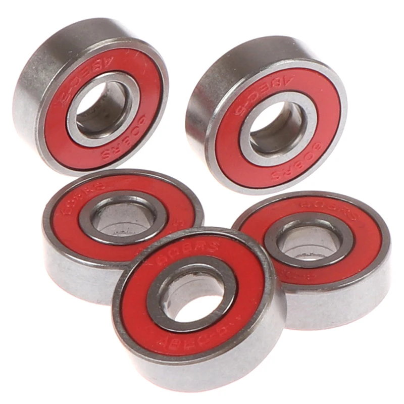 5Pcs Red ABEC-5 608 Skateboard Roller Sealed Ball Bearings 8x22x7mm