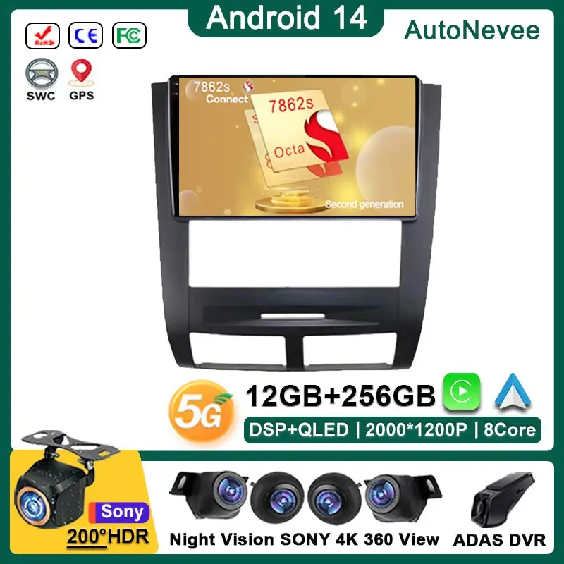 

Android 14 Car For SSANGYONG Rexton 2002 2003 2004 2005 2006 Car Radio Auto Carplay 4G WIFI GPS Navigation No DVD Player Screen