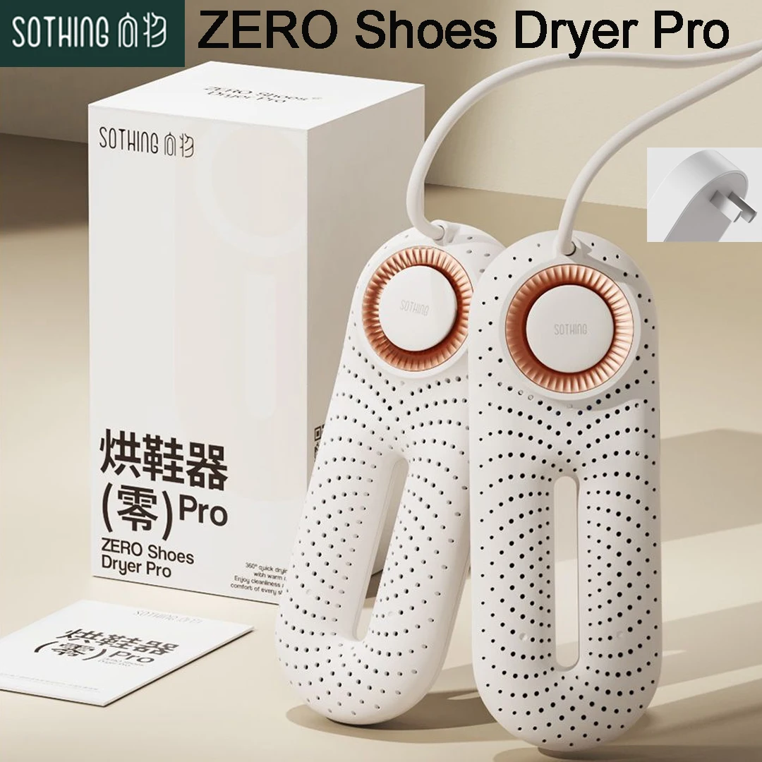 Sothing ZERO Scarpe Asciugatrice Pro 220V Portatile 3 Marce Temporizzazione Luce Viola Antibatterica Turbina Riscaldatore PTC 55 °   Tmperatura costante