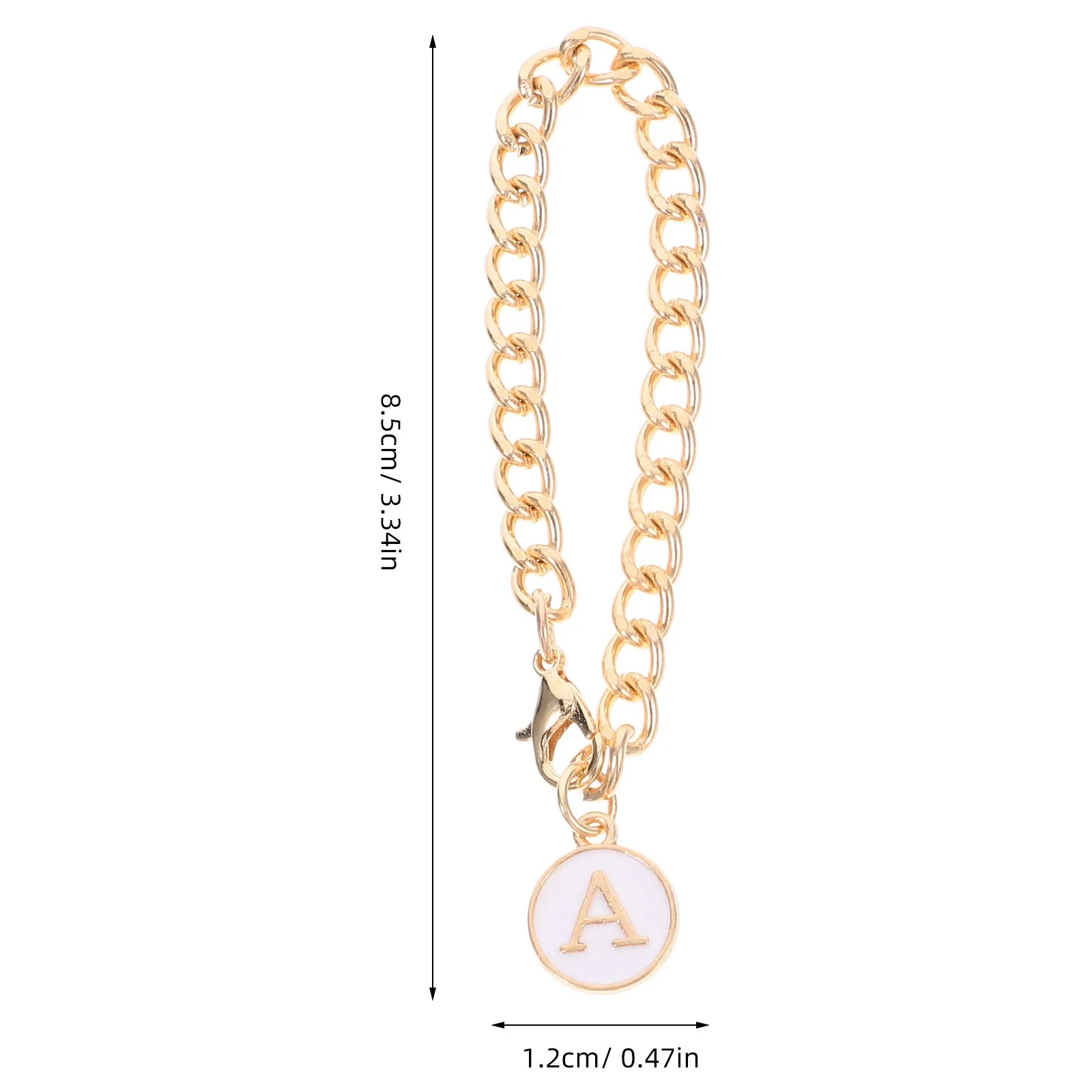 2 pezzi con ciondolo a forma di lettera, catena con manico per tazza, durevole, in acciaio inossidabile, accessori decorativi, ciondoli per tazza