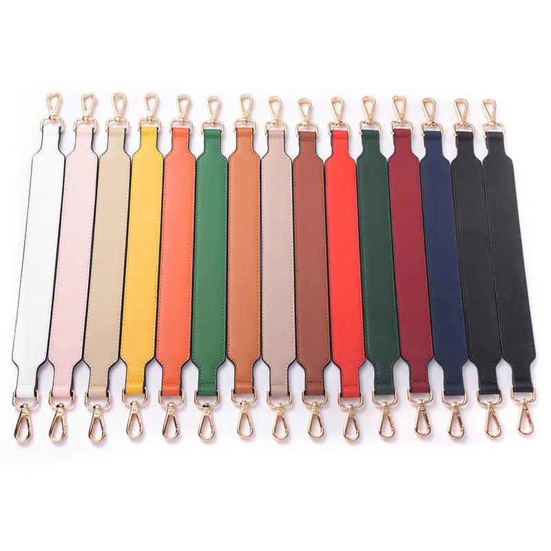 3.5cm wide Bag Handles with Hooks on Both Sides Solid Color Short Handle Strap Leather Durable Bag Handle Stylish Hand Strap