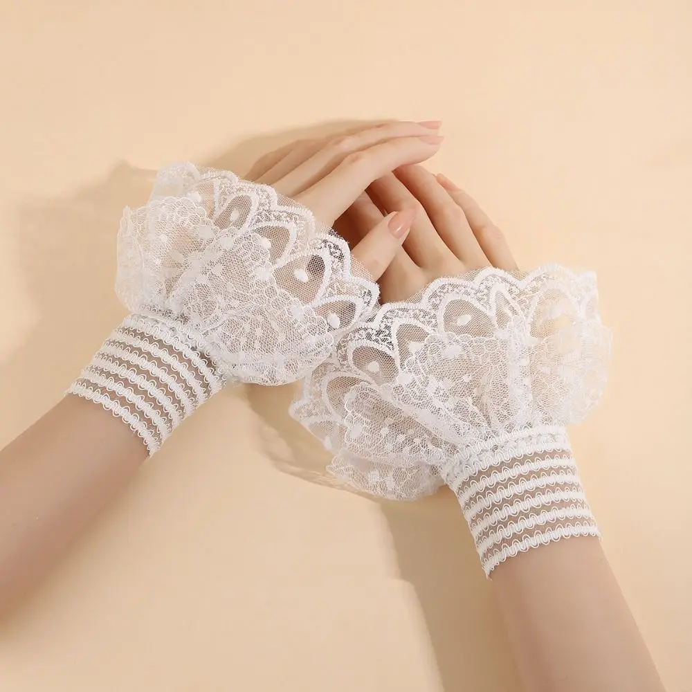 Fashion Lace Ruffled Wrist Fake Sleeves Cuffs Costume Accessory Soft Fake Cuff Comfortable Wrist Cuff Wedding