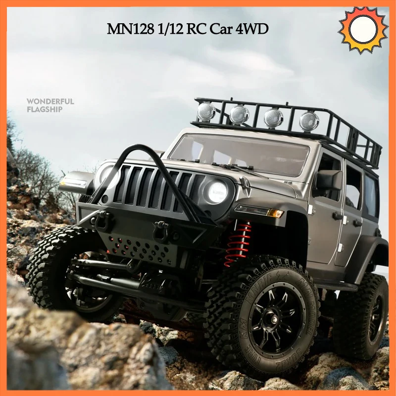 RC Crawler 4x4 Car MN128 2.4G Climbing Buggy Professional with LED Light Full Scale Remote Control Cars Toys for Boys Gift