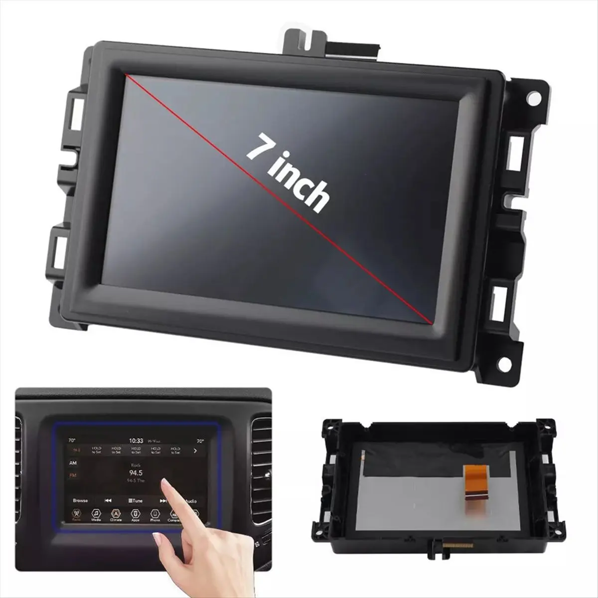 Fits for -WXGA0700K00033-V2 -WXGA0700K00057-V1 7 Inch LCD Touch Screen Display Car for Compass 2017-22 LHD