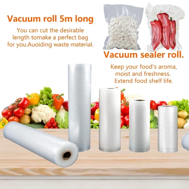 Kitchen Transparent Plastic Bags for Vacuum Sealer Compression Food Packaging Storage Bag Rolls Storage Bag Fresh Keeping Bag